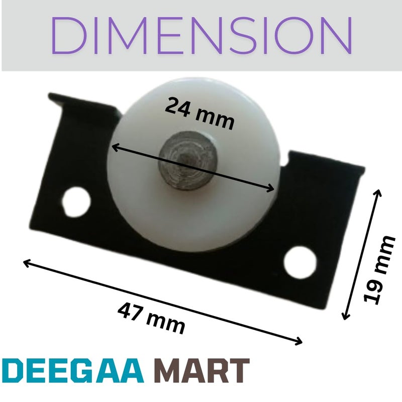 DEEGAA MART عجلة كاستر من صفيحة فولاذية متدحرجة DEEGAAMART لخزانة الملابس لون بني - Image 4