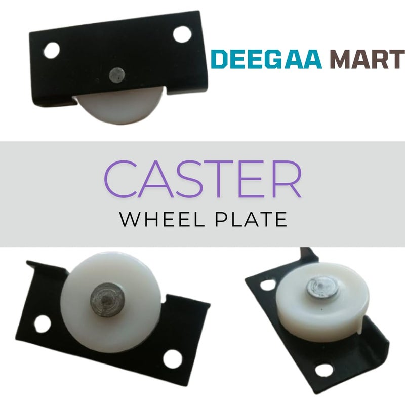 DEEGAA MART عجلة كاستر من صفيحة فولاذية متدحرجة DEEGAAMART لخزانة الملابس لون بني - Image 3