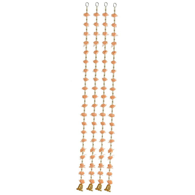 Qtsy Add Festive Charm to Your Home with Our Artificial Marigold Fluffy Flowers and Big Bell Garlands Door Toran Set - Perfect Door Hangings for Vibrant Decoration - Image 5