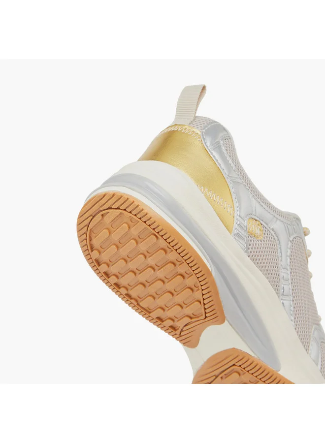 ميسي Women Panelled Sneakers with Lace-Up Closure