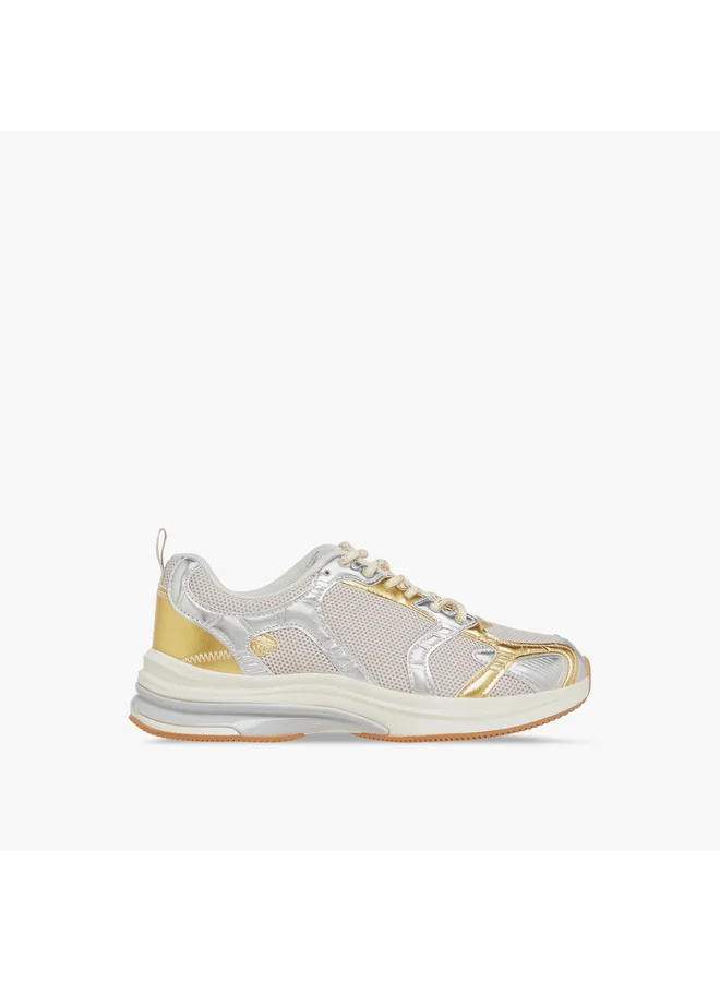 ميسي Women Panelled Sneakers with Lace-Up Closure