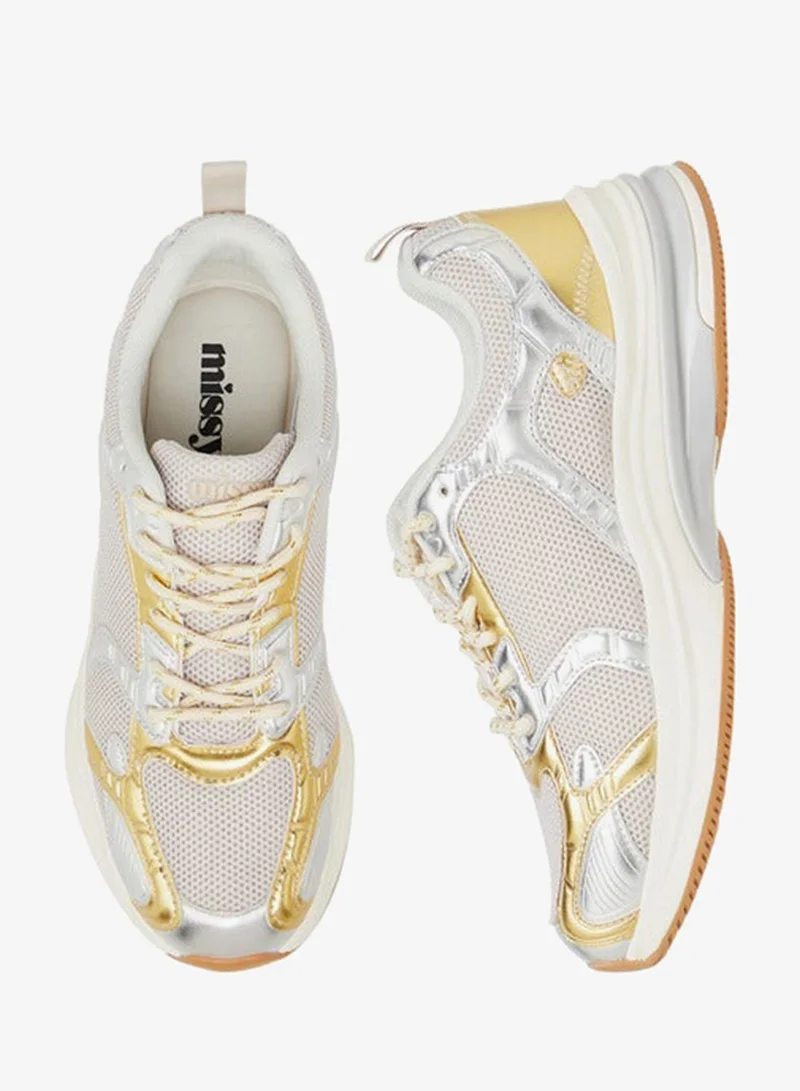 MISSY Women Panelled Sneakers with Lace-Up Closure