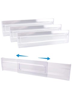 Generic 4 Piece Acrylic Drawer Dividers Organizers, Clear Plastic Drawers Separators  - Image 1
