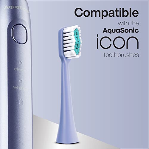 AquaSonic Icon Replacement Brush Heads | Compatible with AquaSonic Icon Toothbrush | 2 Brush Heads | for Normal & Sensitive Teeth (Lilac) - Image 5