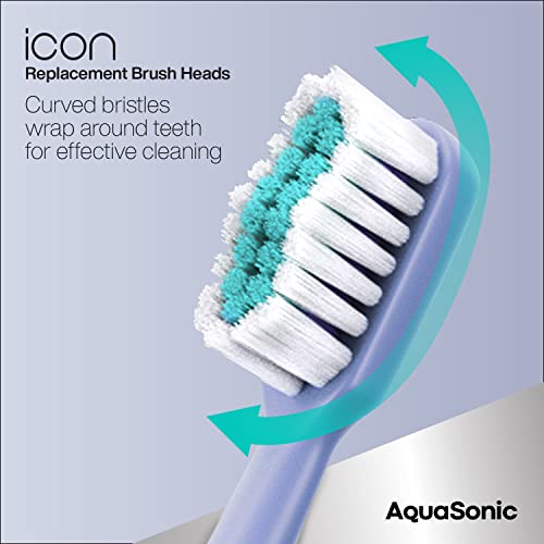 AquaSonic Icon Replacement Brush Heads | Compatible with AquaSonic Icon Toothbrush | 2 Brush Heads | for Normal & Sensitive Teeth (Lilac) - Image 3