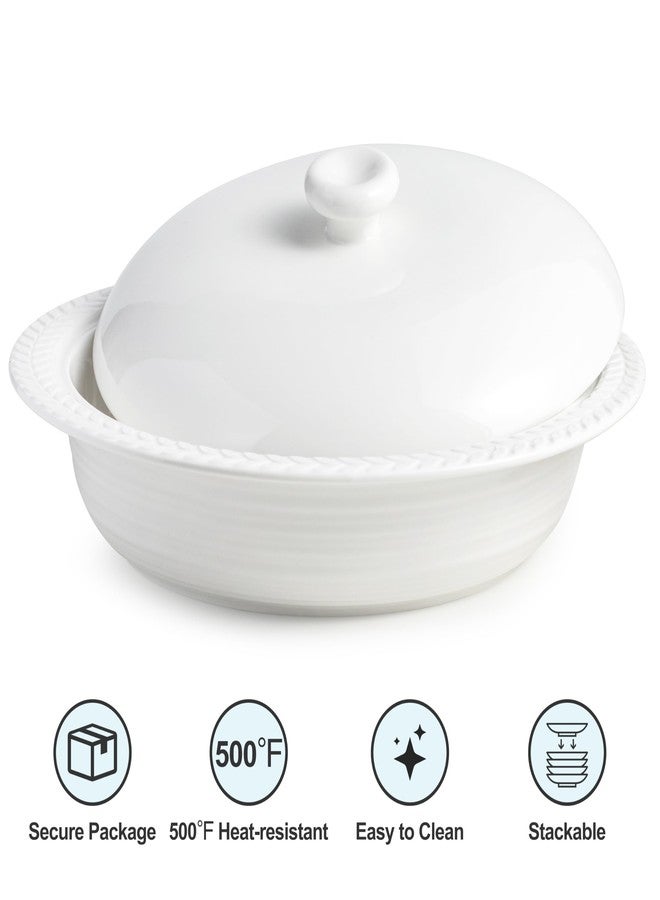 Cormomu Deep Dish Pie Pan with Lid, 11 inch Ceramic Pie Dish, Round Baking Dish for Apple, Quiche, Pot Pies, Tart, etc, Microwave, Dishwasher, and Oven Safe - Image 5