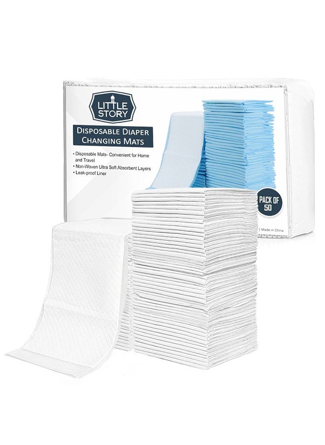 Little Story - Baby Diaper Caddy With Changing Mats 50 Count - Grey - Image 1