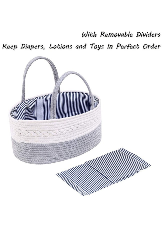 Little Story - Baby Diaper Caddy With Changing Mats 50 Count - Grey - Image 1