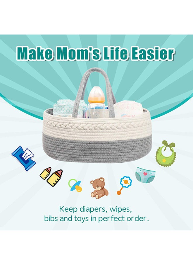 Little Story - Baby Diaper Caddy With Changing Mats 50 Count - Grey - Image 1