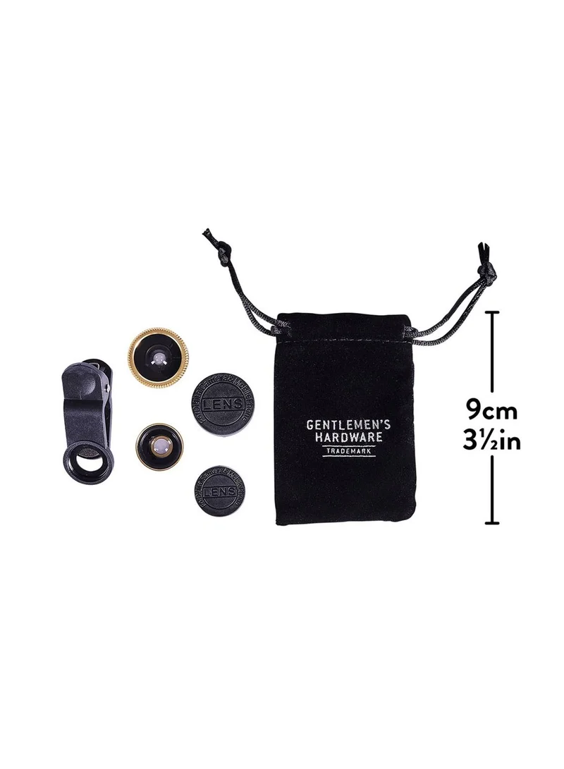GENTLEMEN'S HARDWARE Smart Phone 3 in 1 Photo Lens Kit with Black Clip