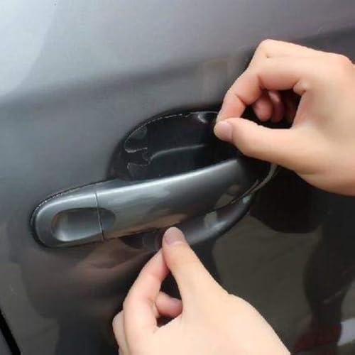 Allure Auto® 3D Car Door Invisible Handle Cup Scratch Guard Sticker Universal for All Cars (Pack of 4) Compatible with Hyundai Verna Fluidic - Image 1