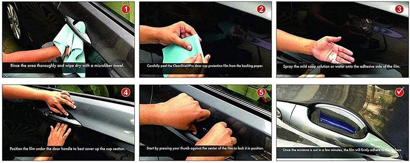 Allure Auto® 3D Car Door Invisible Handle Cup Scratch Guard Sticker Universal for All Cars (Pack of 4) Compatible with Hyundai Verna Fluidic - Image 5