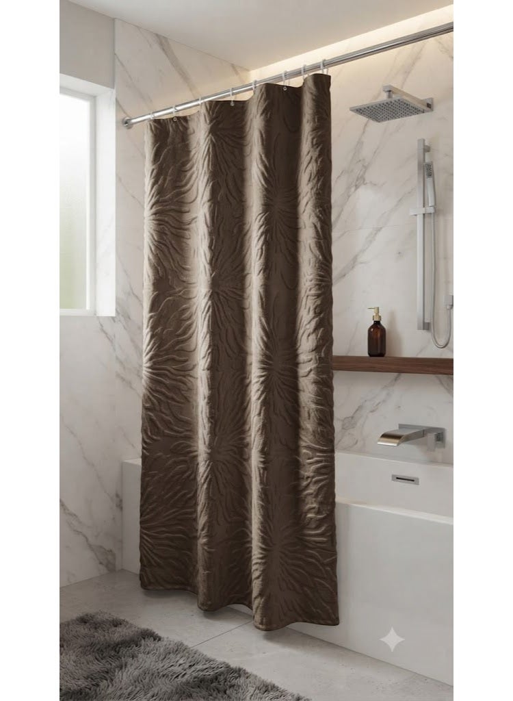 Waterproof Brown Bathroom Bathtub Shower Curtain