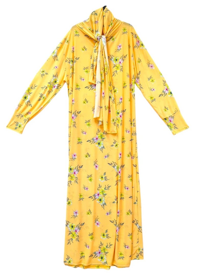 Dee's Fashion Women's printed Prayer Gown, Full Length Modest Islamic Robe, Long Sleeves, Comfortable and Elegant  - Image 1
