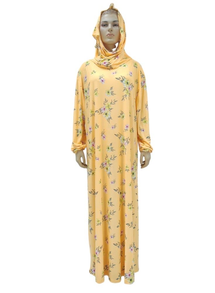 Dee's Fashion Women's printed Prayer Gown, Full Length Modest Islamic Robe, Long Sleeves, Comfortable and Elegant  - Image 3