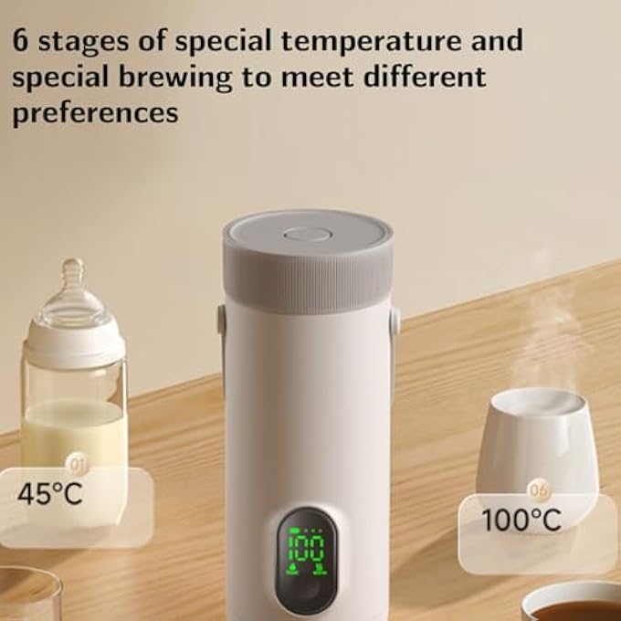 Bewinner Usb Rechargeable Travel Electric Kettle 350Ml Battery Powered Hot Water Boiler For Tea Coffee Portable Cordless Cup For Car Camping Outdoor Use - Image 4