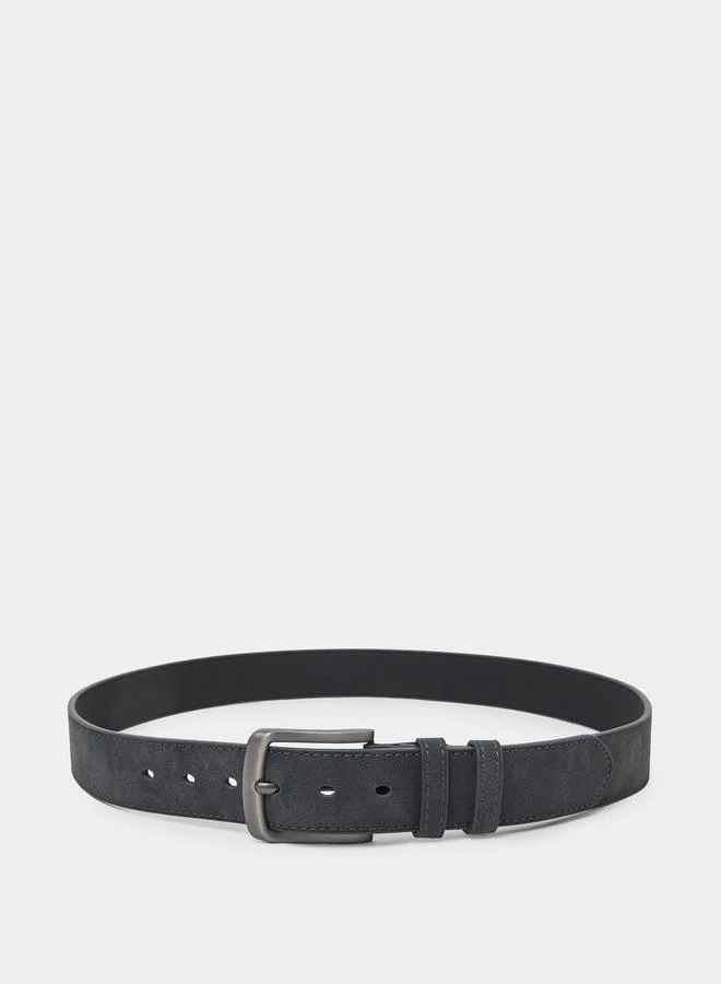 ستايلي Men Charcoal Square Buckle Belt