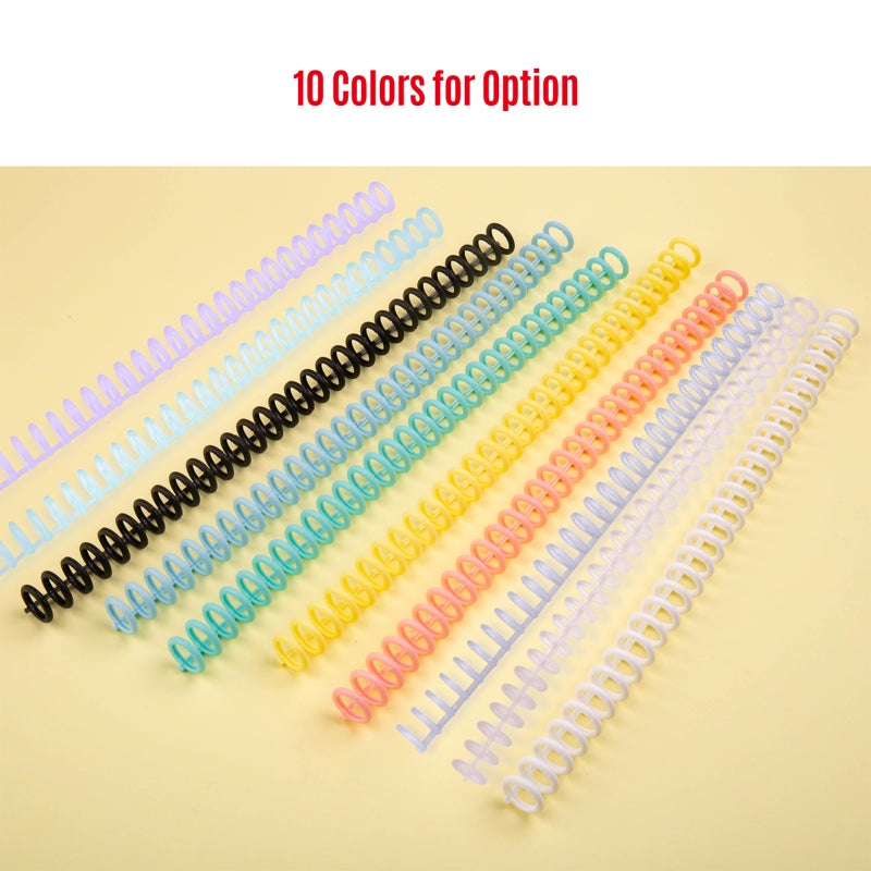 Binding Spines Combs: 10pcs Transparent Purple, 30-Hole 12mm Ring Diameter, Page-Turning Friendly Cylindrical Design - Cuttable Length, Holds 85 Sheets for A4 A5 A6 A7 B5 Notebook Binding - Image 4