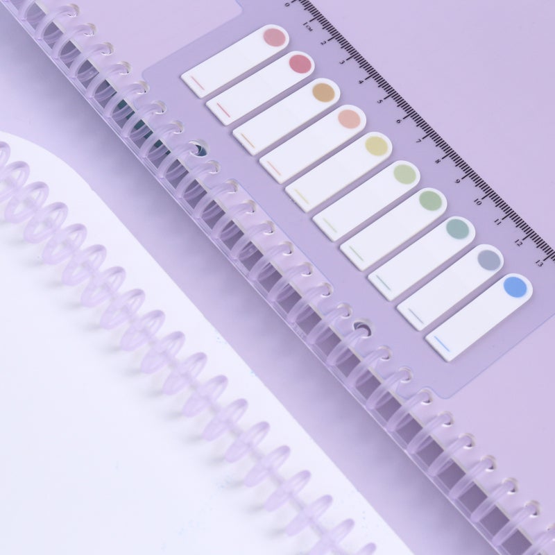 Binding Spines Combs: 10pcs Transparent Purple, 30-Hole 12mm Ring Diameter, Page-Turning Friendly Cylindrical Design - Cuttable Length, Holds 85 Sheets for A4 A5 A6 A7 B5 Notebook Binding - Image 1