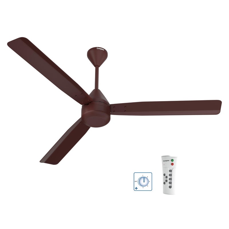 Crompton Energion Regmote 1200mm BLDC Ceiling Fan | India's First Dual Control Fan - Remote & Regulator Control | BEE 5 Star Rated Energy Efficient | 4 Year Manufacturer's Warranty | Brown - Image 4