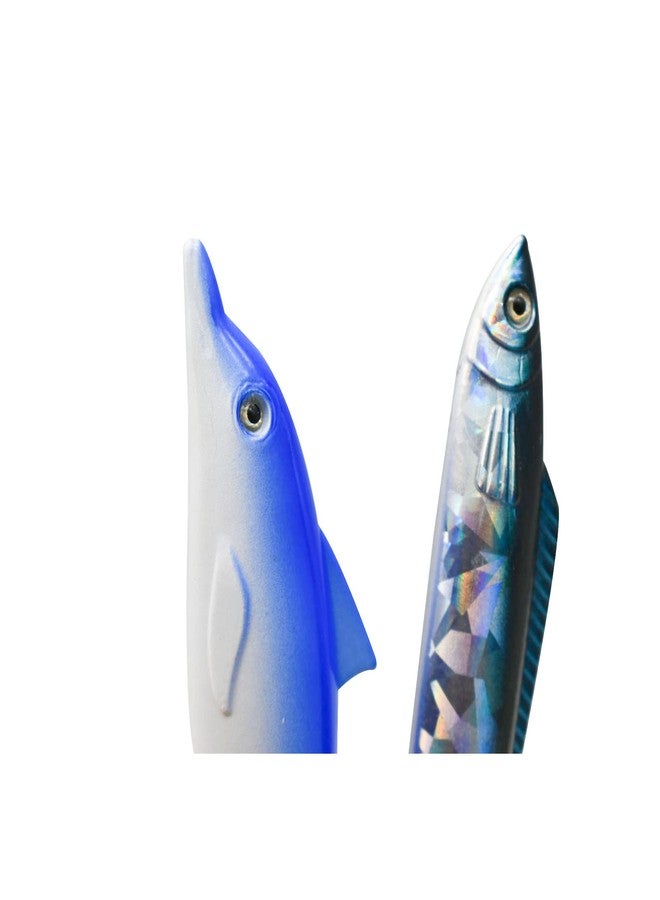 Lopenle 5PCS Novelty Fish Pens Clownfish Shark Pens Sea Horse Pens Dolphin Pen Sea Animal Ballpoint Pen With Fin Tail Black Ink For School Supplies Birthday Party - Image 2