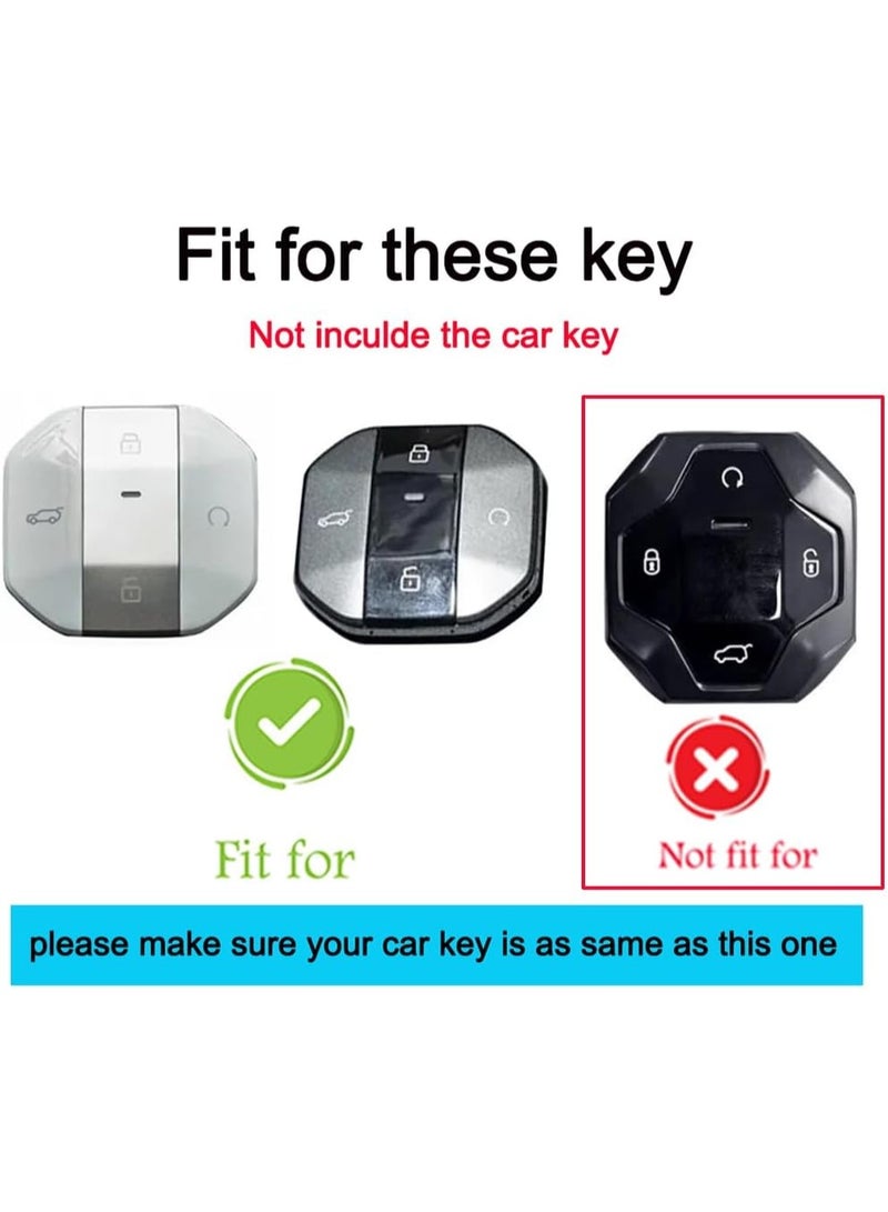 INSIJAM Car Key Case Key Case Compatible with Jetour Freedom T1 T2 Traveler from 2025 Leather Key Case Key Cover Car Remote Control Key Fob 4 Buttons - Image 2