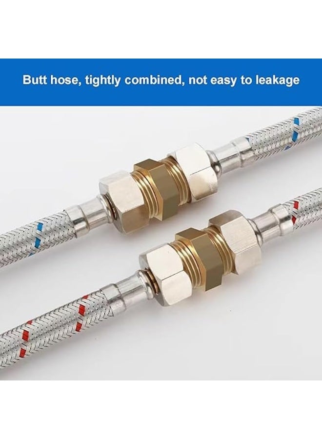 Biella Bsp Male Solid Brass Hex Nipples, Heavy Brass Pipe Adapter Fittings Equal Nipples Connectors Male Thread Hose Pack Of 2 (3/8X3/8) - Image 3