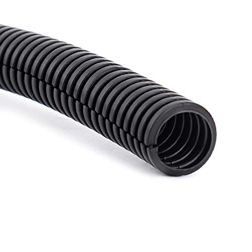 ZhiYo 10FT 3/4” Wire Loom Split Tubing Auto Wire Conduit Flexible Cover | High Temperature Heat Resistant -40F to 257F | Plastic Cover for Electrical Wires & Cables - Image 1