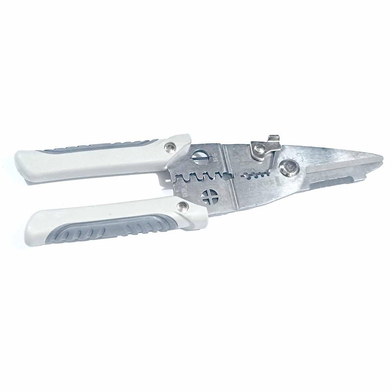 UPTODATETOOLS AWG 8014 Wire stripper Electrician cable Electrician scissors Pulling pliers Electric Cable Stripping Cutting Cable Stripper and Crimping Grey - Image 5