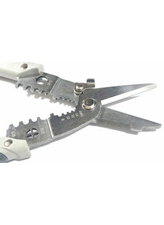 UPTODATETOOLS UPTODATETOOLS AWG 8014 Wire stripper Electrician cable Electrician scissors Pulling pliers Electric Cable Stripping Cutting Cable Stripper and Crimping Grey  - Image 1