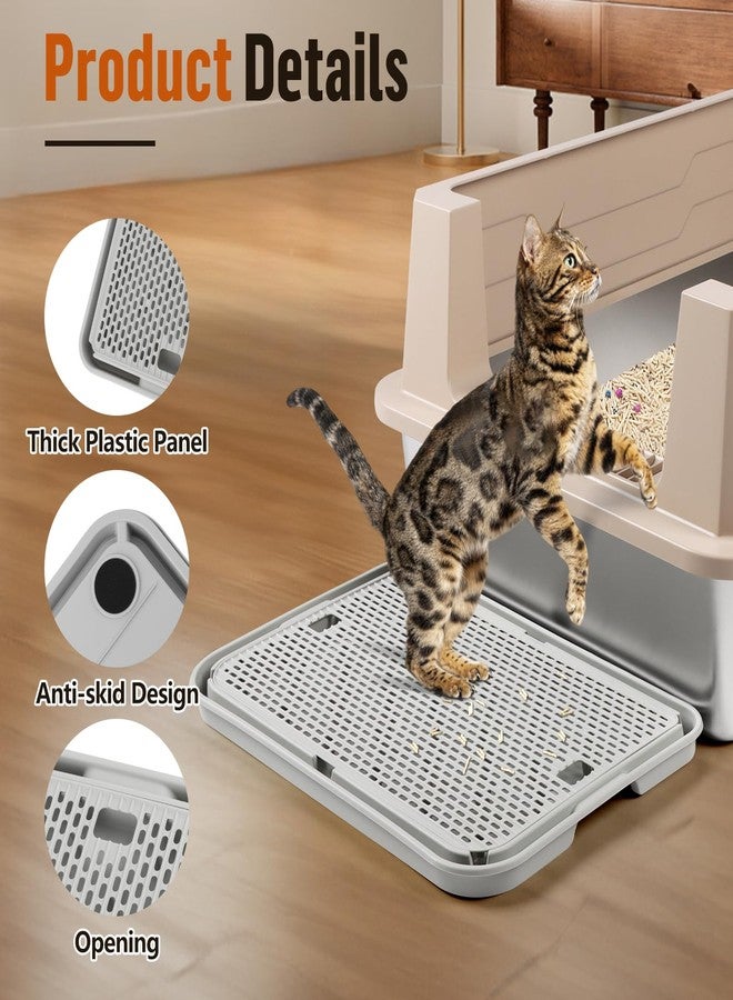 Bartuke Large Cat Litter Box Step Mat, 16.5"x11.2" Cat Ramp Stairs, Cat Litter Catcher for Self-Cleaning Litter Box, Cats Pedal Step Stool Ideal for Kitten & Older Cats (Light Grey) - Image 4