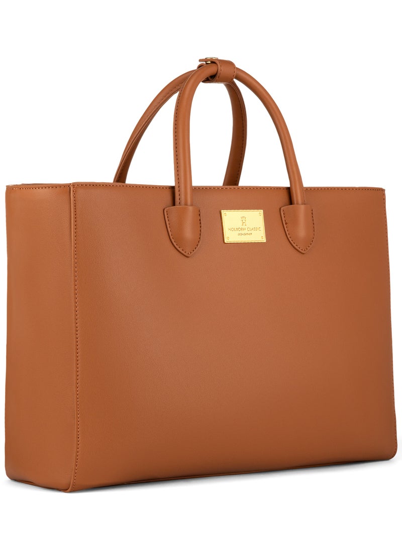 HOLBORN CLASSIC Holborn Classic Tiara Everyday Tote - Brown - Women's Work Bag - Vegan Leather Bag  - Image 2