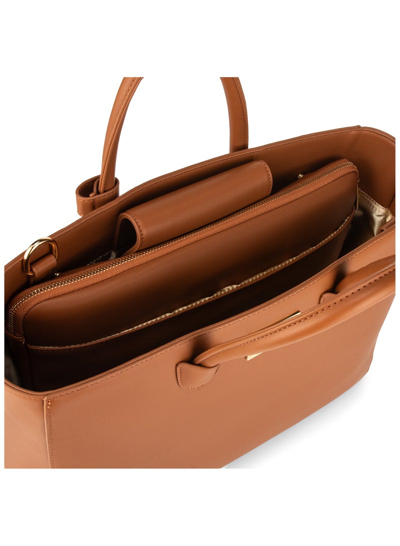 HOLBORN CLASSIC Holborn Classic Tiara Everyday Tote - Brown - Women's Work Bag - Vegan Leather Bag  - Image 4
