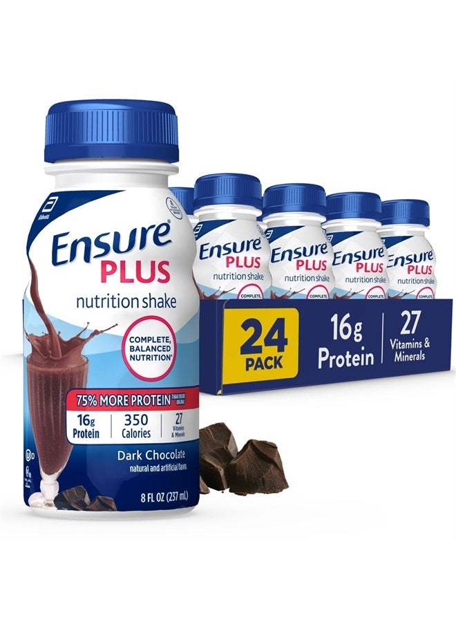 Ensure مشروب تغذية الشوكولاتة الداكنة بلس، مشروب استبدال الوجبة، 24 حبة - Image 1