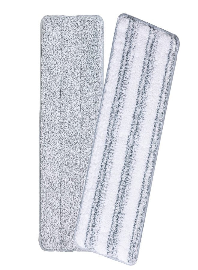 Oshang Flat Mop Head Refill, 13" X 4.9" Flat Mop Pads, Microfiber Mop Pads Flat Mop Replacement Heads (White and Grey) - Image 1