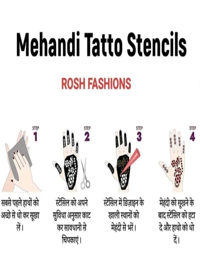 Stencils Mehandi Sticker for Hand | For Festival Girls & Women Hand Mehandi - Image 2