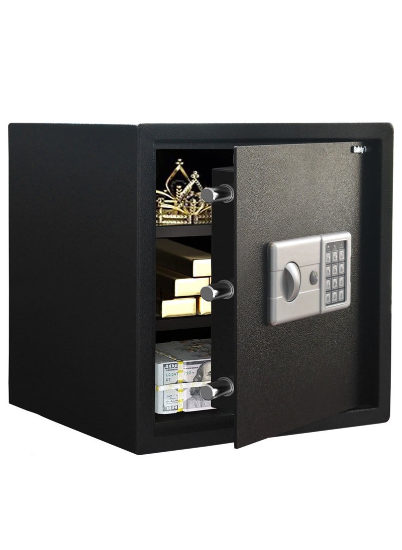 Safety Tech Electronic safe featuring 3 spacious storage spaces and 3 steel handles  - Image 1