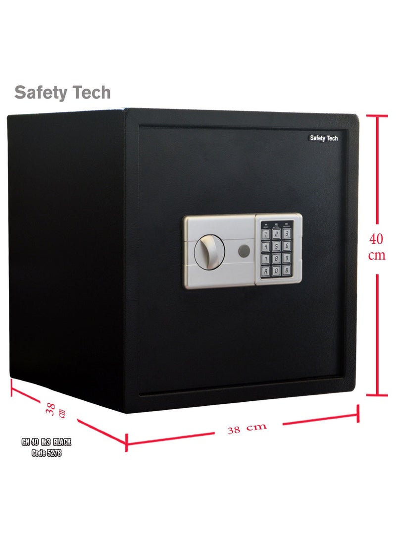 Safety Tech Electronic safe featuring 3 spacious storage spaces and 3 steel handles  - Image 2