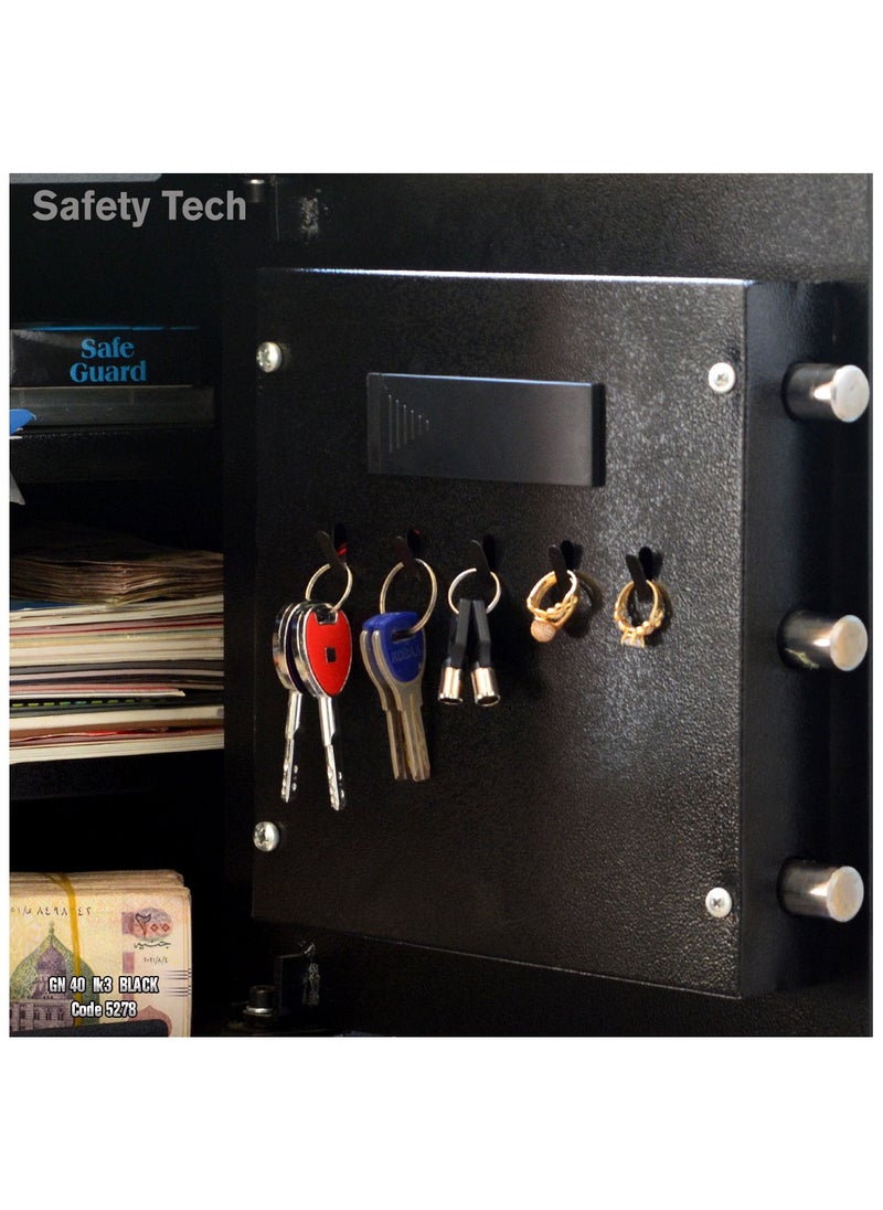 Safety Tech Electronic safe featuring 3 spacious storage spaces and 3 steel handles  - Image 5