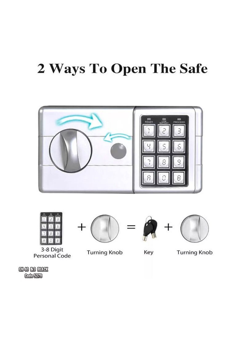 Safety Tech - Electronic safe featuring 3 spacious storage spaces and 3 steel handles - Image 1