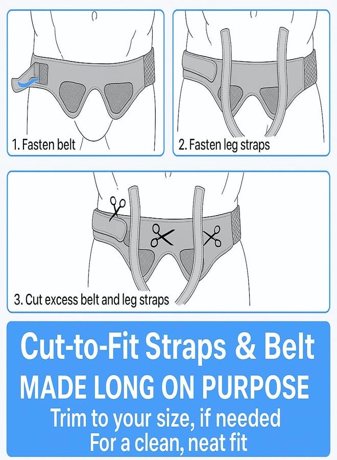 cybryeh Inguinal Hernia Belt Truss for Men & Women - Comfortable Double/Single Groin Hernia Support - Upgraded Hernia Braces/Adjustable Straps for Pre&Post Surgery Pain Relief - Image 3