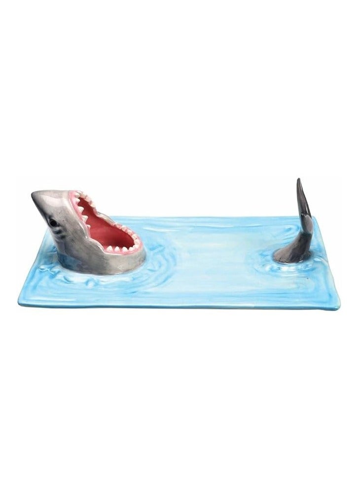 عام Japanese style internet celebrity seaside shark plate dumpling plate table kitchen decoration sushi plate - Image 2