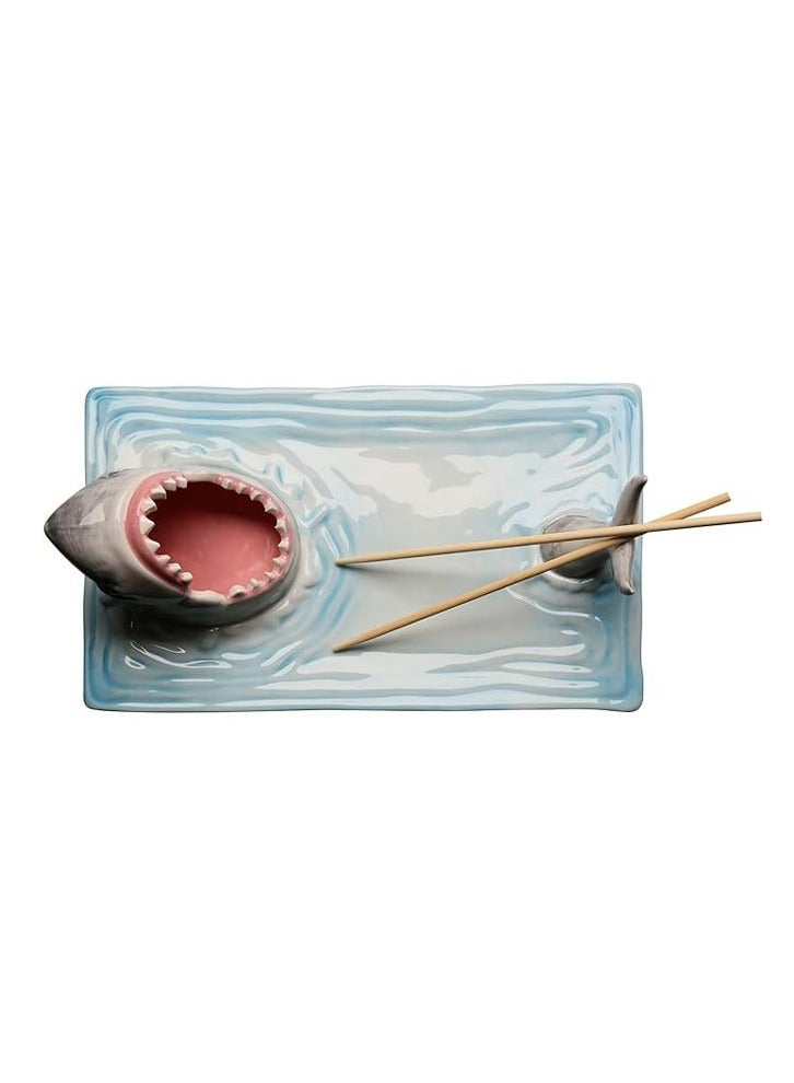 عام Japanese style internet celebrity seaside shark plate dumpling plate table kitchen decoration sushi plate - Image 5