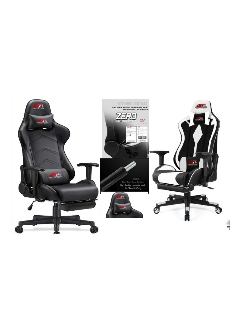 جالاكسي ديزاين كرسي ألعاب من تصميم جالاكسي GT Racing، بارتفاع قابل للتعديل، باللون الأسود | الموديل: GDF-GCGTOG - Image 2