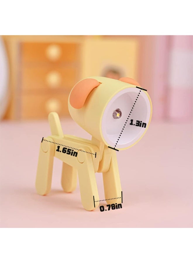 Kimaya Mini LED Desk Lamp Cute Small Phone Holder Creative Dog Shape Night Light Portable Small Desk Light Adjustable Reading Table Night Lamp for Kids Students Bedroom Nursery (Beige Dog) - Image 3