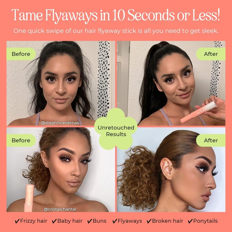 INH Hair Mascara for Flyaways | Quick Slick Hair Finishing Stick for Flyaways, Frizz Control, & Slick Back Look | Non Greasy & Non Comedogenic Smoothing Serum & Frizz Tamer Wand | Peach Tart, 18ml - Image 2