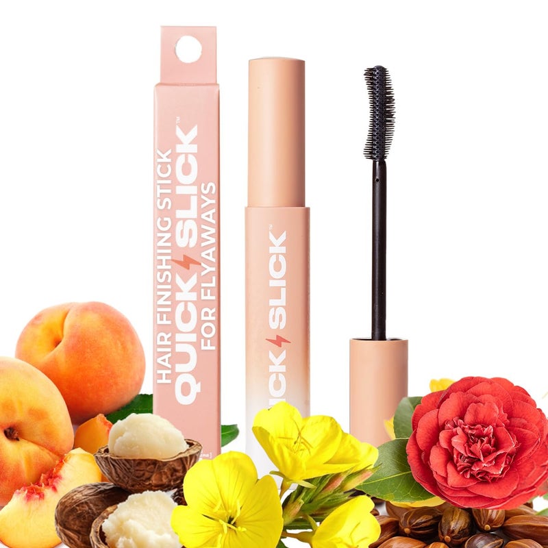 INH Hair Mascara for Flyaways | Quick Slick Hair Finishing Stick for Flyaways, Frizz Control, & Slick Back Look | Non Greasy & Non Comedogenic Smoothing Serum & Frizz Tamer Wand | Peach Tart, 18ml - Image 1