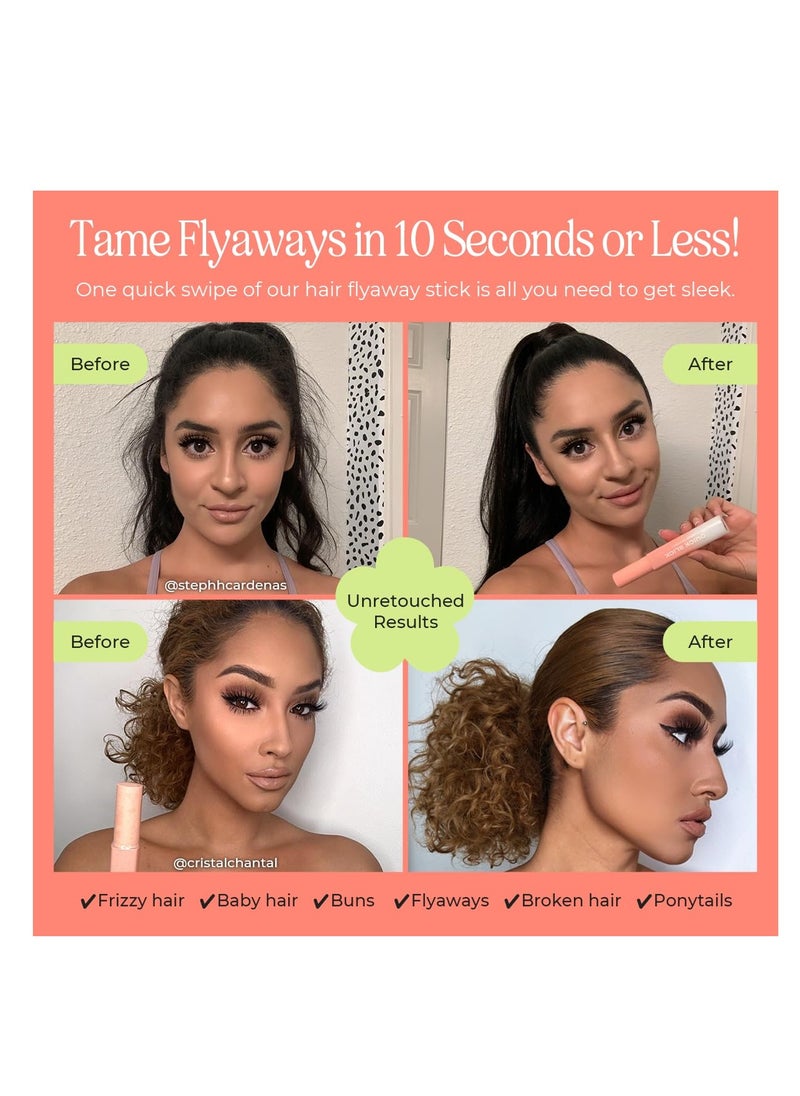 INH INH Hair Mascara for Flyaways | Quick Slick Hair Finishing Stick for Flyaways, Frizz Control, & Slick Back Look | Non Greasy & Non Comedogenic Smoothing Serum & Frizz Tamer Wand | Peach Tart, 18ml  - Image 4