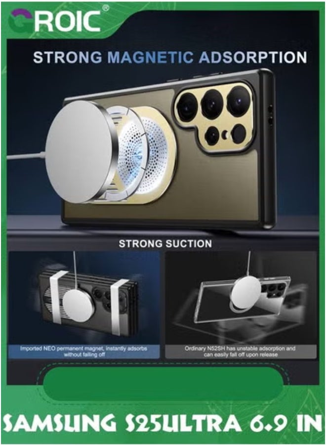 GROIC Case for Samsung Galaxy S25 Ultra Case with Stand, Compatible with MagSafe, Aromatherapy, Heat Dissipation Made of Graphene, Shockproof Protective Case, Thin Mobile Phone Cover for S25 Ultra - Image 2