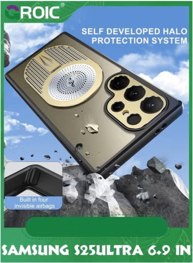 GROIC Case for Samsung Galaxy S25 Ultra Case with Stand, Compatible with MagSafe, Aromatherapy, Heat Dissipation Made of Graphene, Shockproof Protective Case, Thin Mobile Phone Cover for S25 Ultra - Image 3